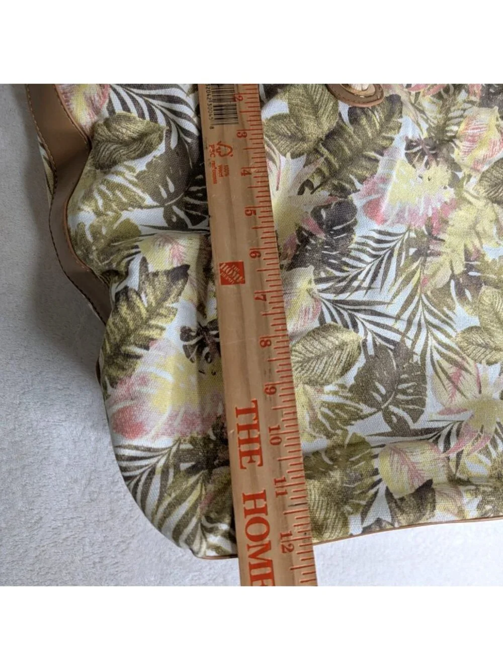 Margaritaville Tropical Print Canvas Tote Bag With Rope Handles & Faux Leather B - Picture 6 of 11